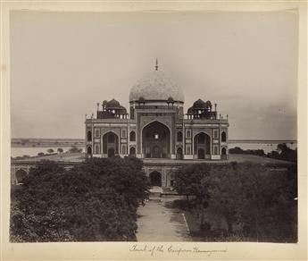 (INDIA/CEYLON [SRI LANKA]--BOURNE/SHEPHERD/SCOWEN/SKEEN) Album with approx. 60 photos: Jaipur, Agra, Lucknow, Darjeeling & Mt. Everest.